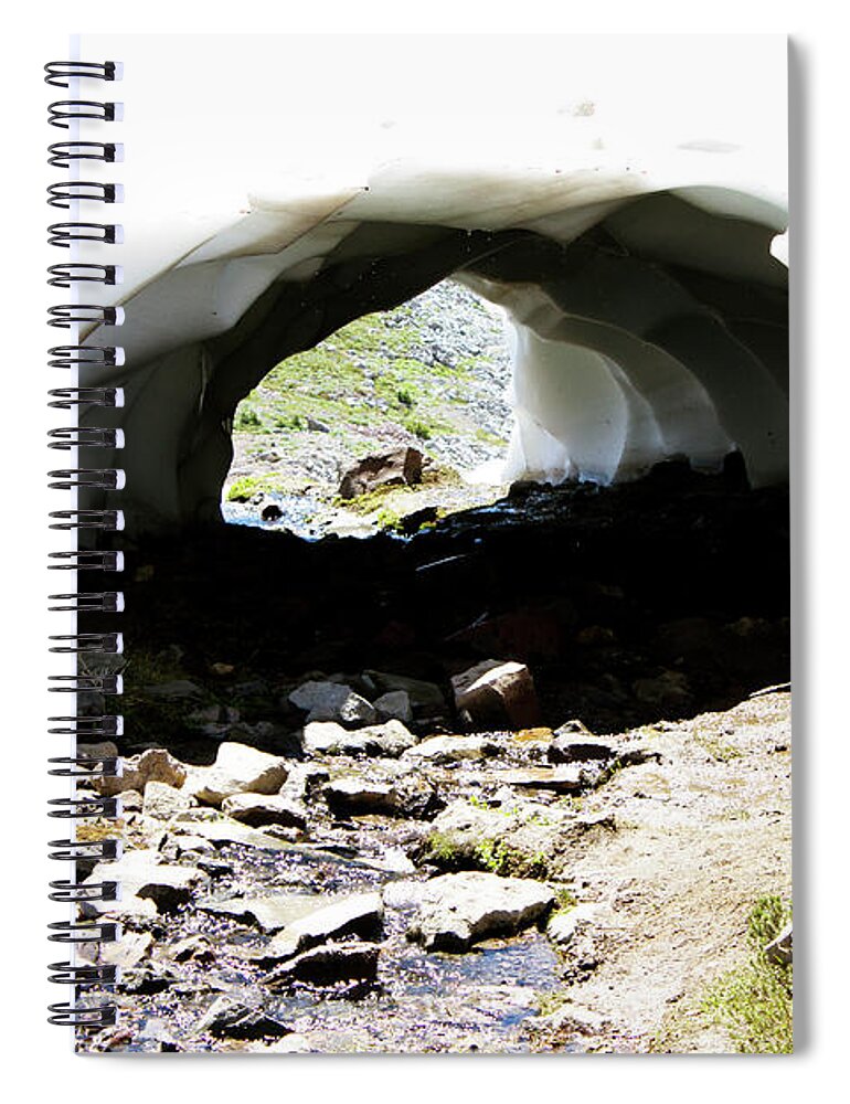 Mount Rainier Washington Nature Landscapes National Parks Trees Mountain Spiral Notebook featuring the photograph Through the Snow by Edward Hawkins II