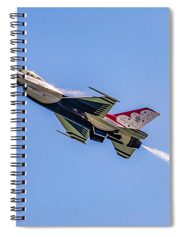 Air Show Spiral Notebook featuring the photograph Thunderbird #5 by Nick Zelinsky Jr