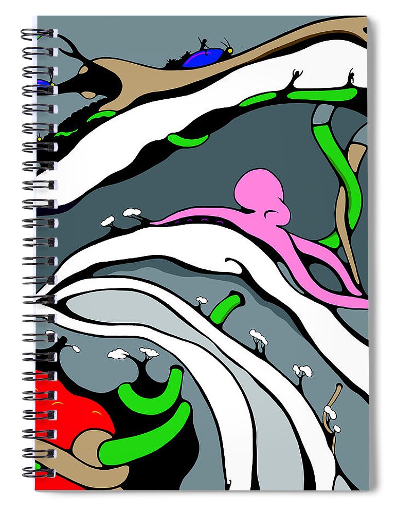 Climate Change Spiral Notebook featuring the drawing Tidal by Craig Tilley