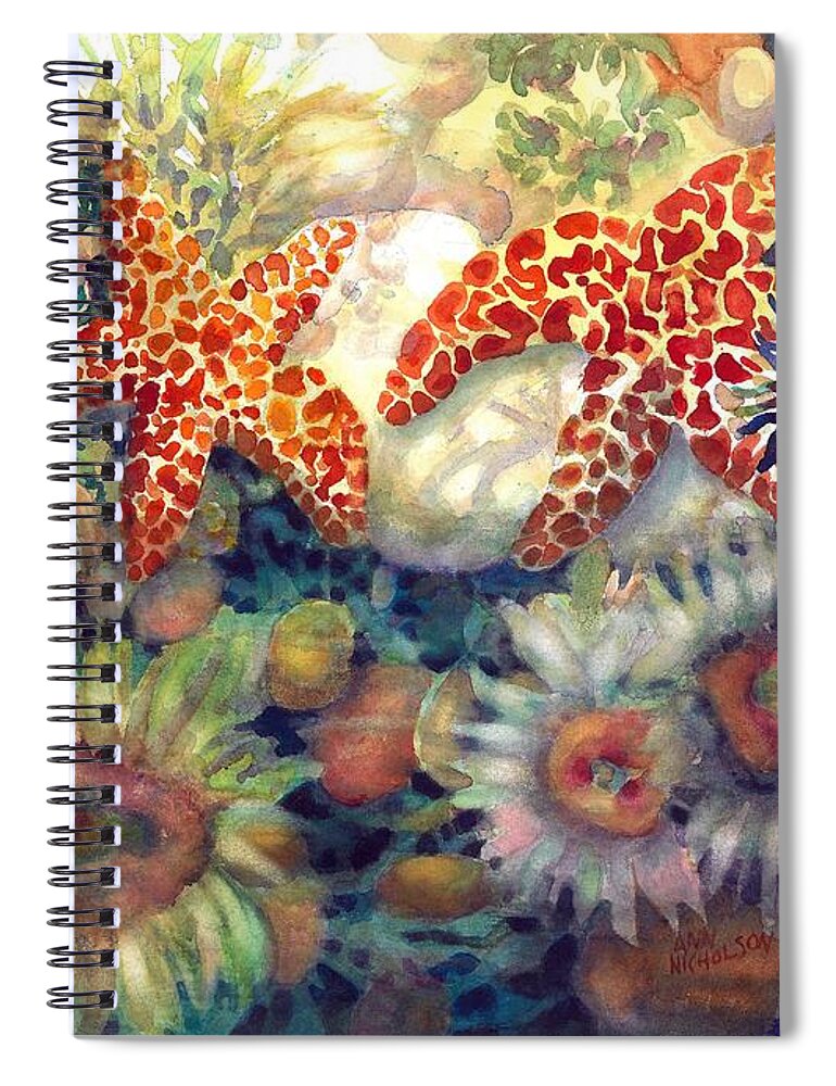 Watercolor Spiral Notebook featuring the painting Tidal Pool II by Ann Nicholson