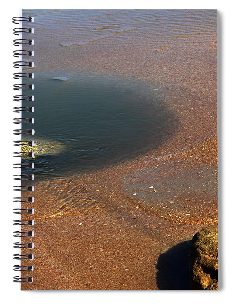 Tide Pool Art Spiral Notebook featuring the photograph Tide pool with coquina rock by Julianne Felton