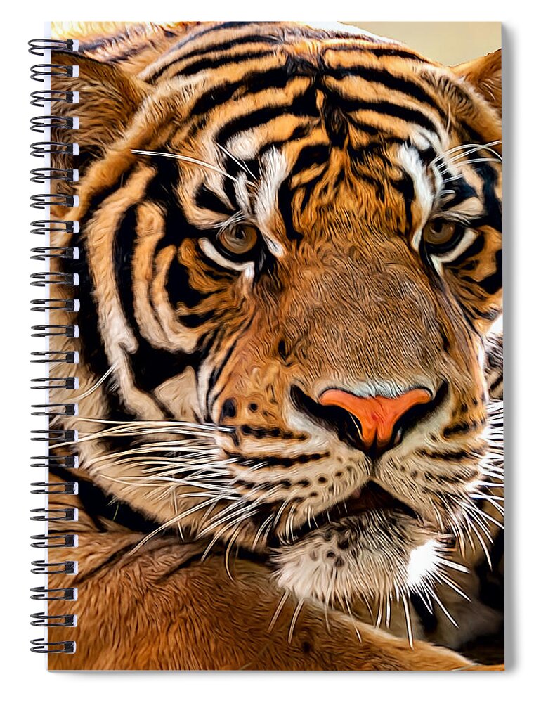 Asia Spiral Notebook featuring the photograph Tiger by Maria Coulson