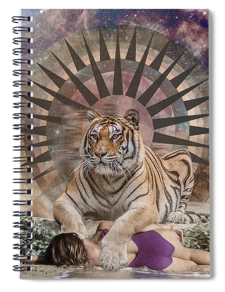 Tiger Spirit Animal Spiral Notebook by Lori Menna - Pixels