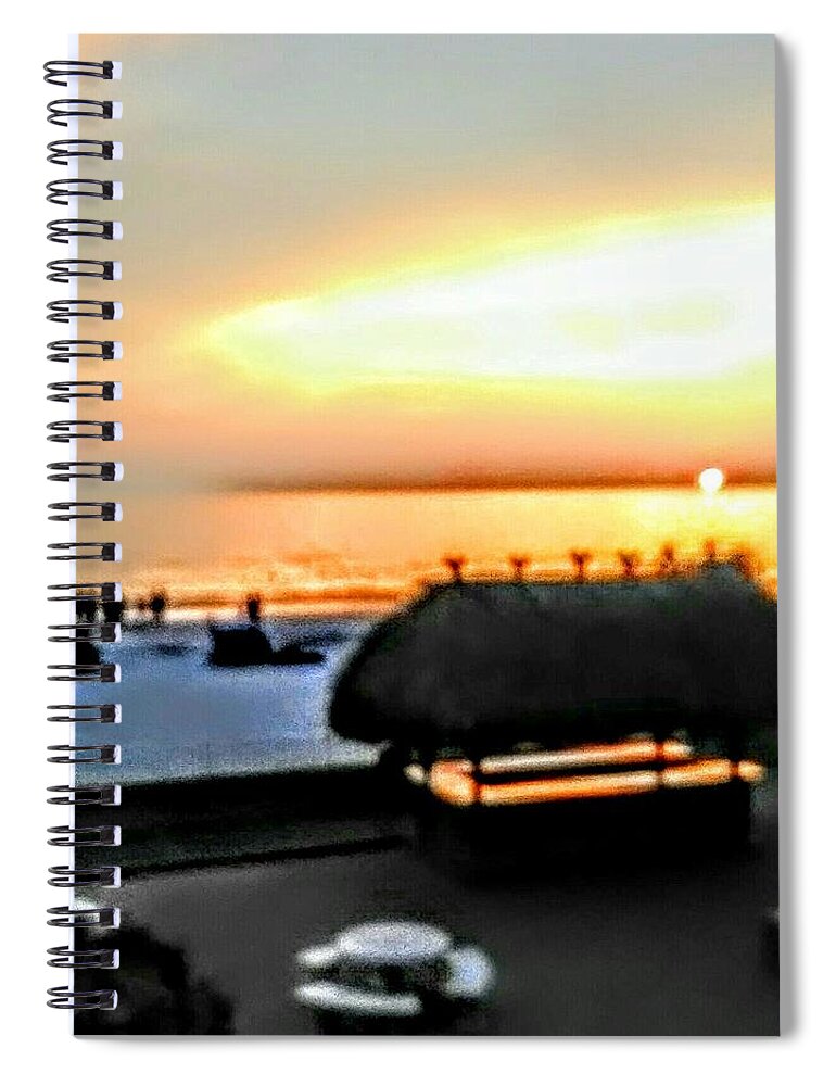 Tiki Hut Spiral Notebook featuring the photograph Tiki by the Sea by Suzanne Berthier