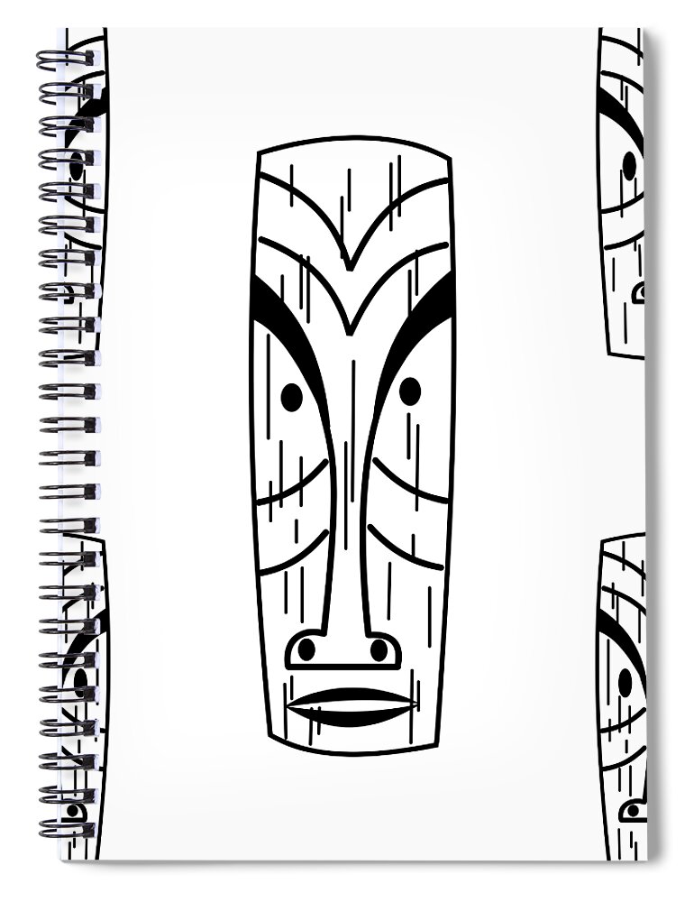 Mid Century Modern Spiral Notebook featuring the digital art Tikis by Donna Mibus