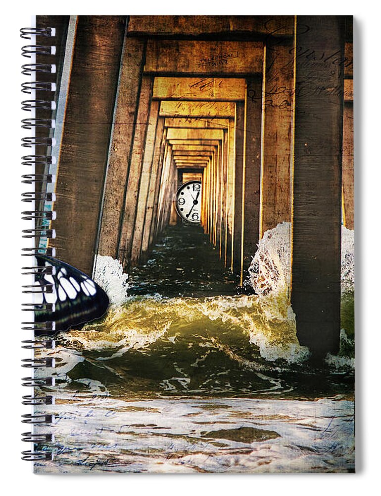 Time Awash Spiral Notebook featuring the photograph Time Awash by Bellesouth Studio