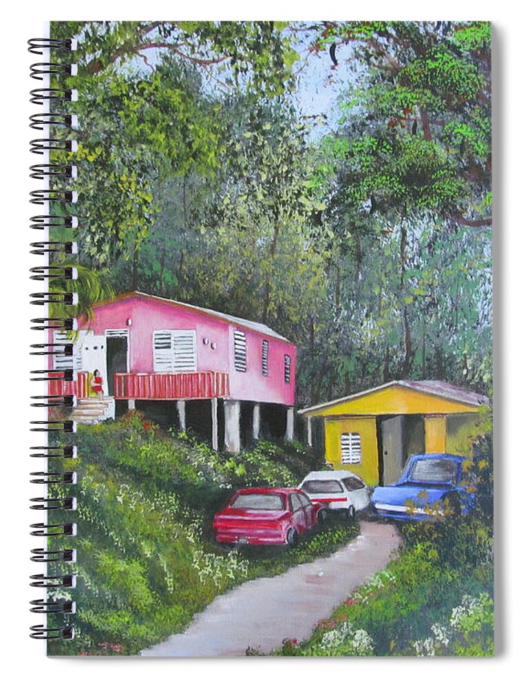  Spiral Notebook featuring the painting Time To Reflect by Gloria E Barreto-Rodriguez