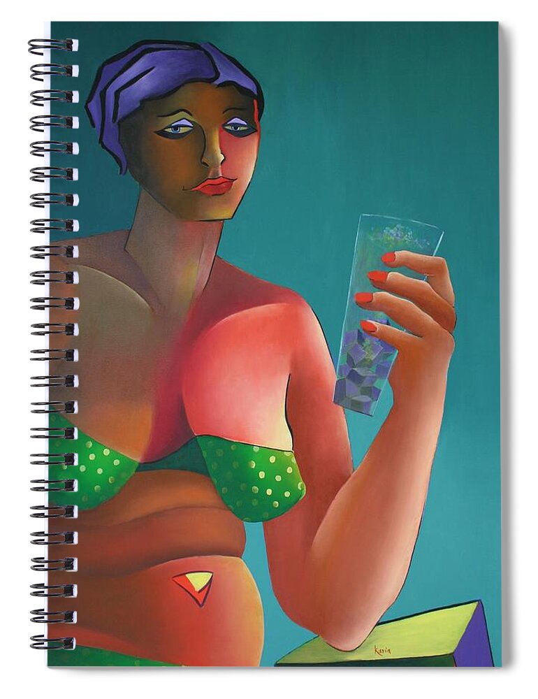 Figurative Spiral Notebook featuring the painting Time to Relax by Karin Eisermann