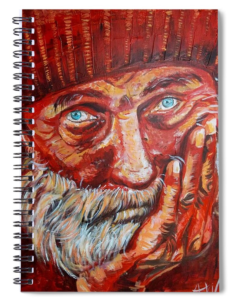 Old Spiral Notebook featuring the painting Time to rest by Angie Wright