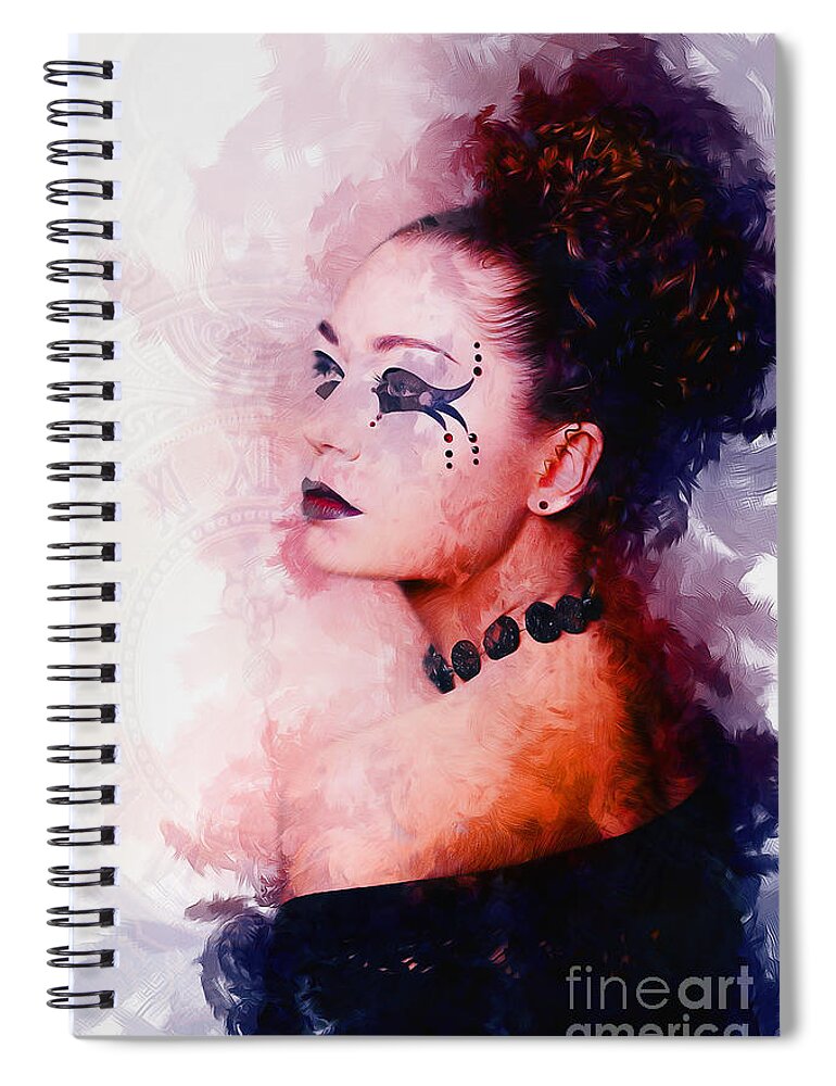 Woman Spiral Notebook featuring the painting Time To Think by Ian Mitchell