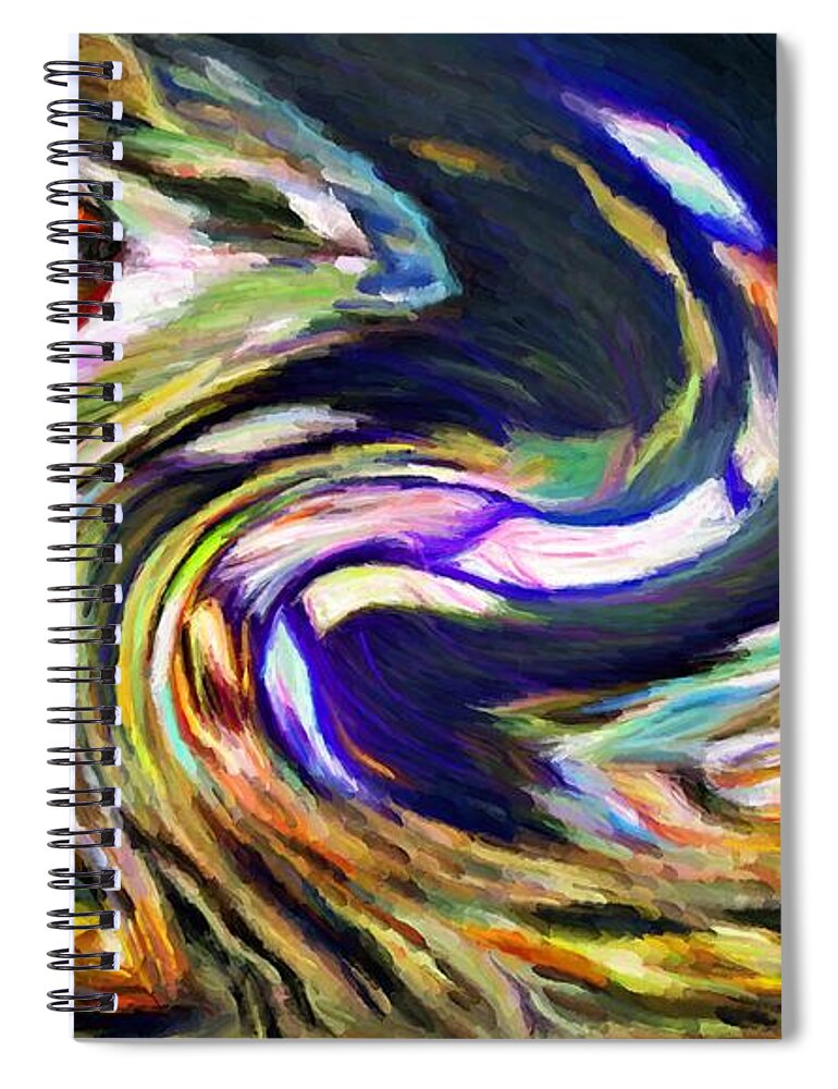 Times Square Spiral Notebook featuring the digital art Times Square Swirl by Caito Junqueira