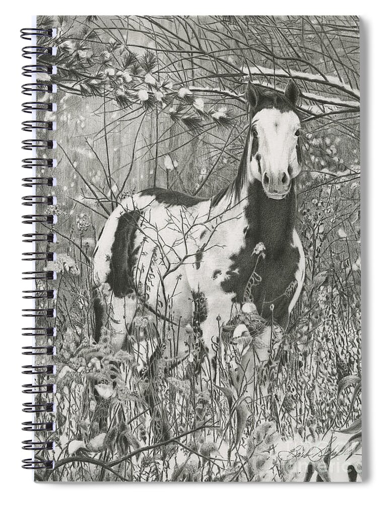 Horse Spiral Notebook featuring the drawing Tinman by Barby Schacher