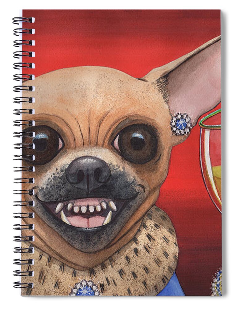 Dog Spiral Notebook featuring the painting Tiny Winer by Catherine G McElroy