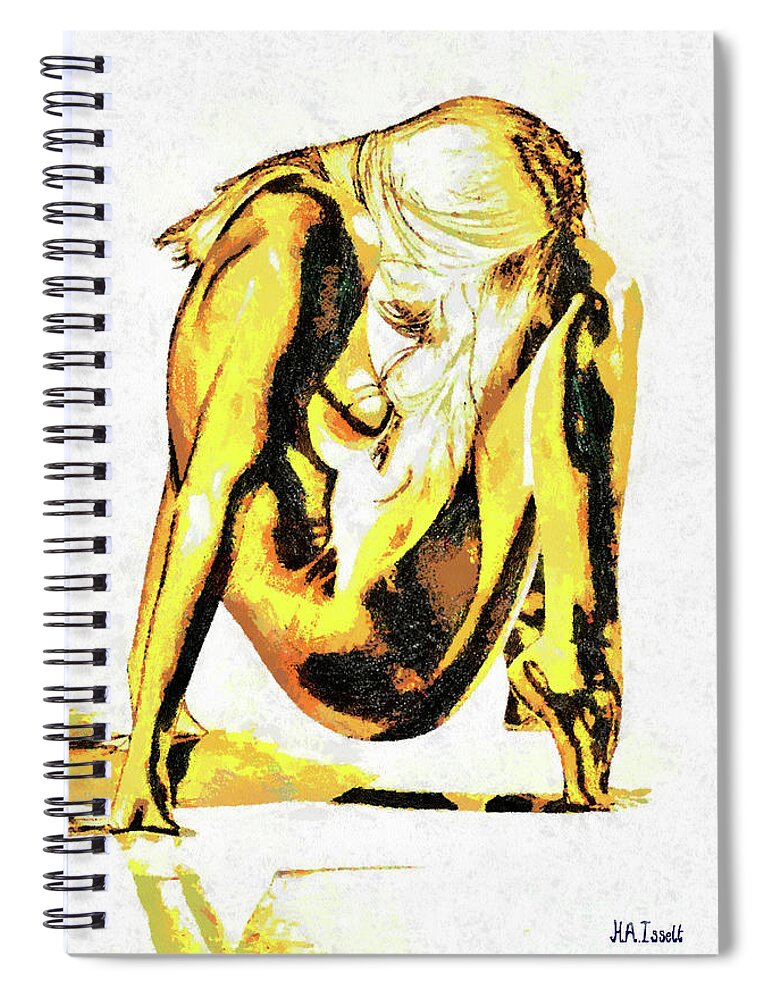 Female Spiral Notebook featuring the digital art Tip Toe Squat by Humphrey Isselt