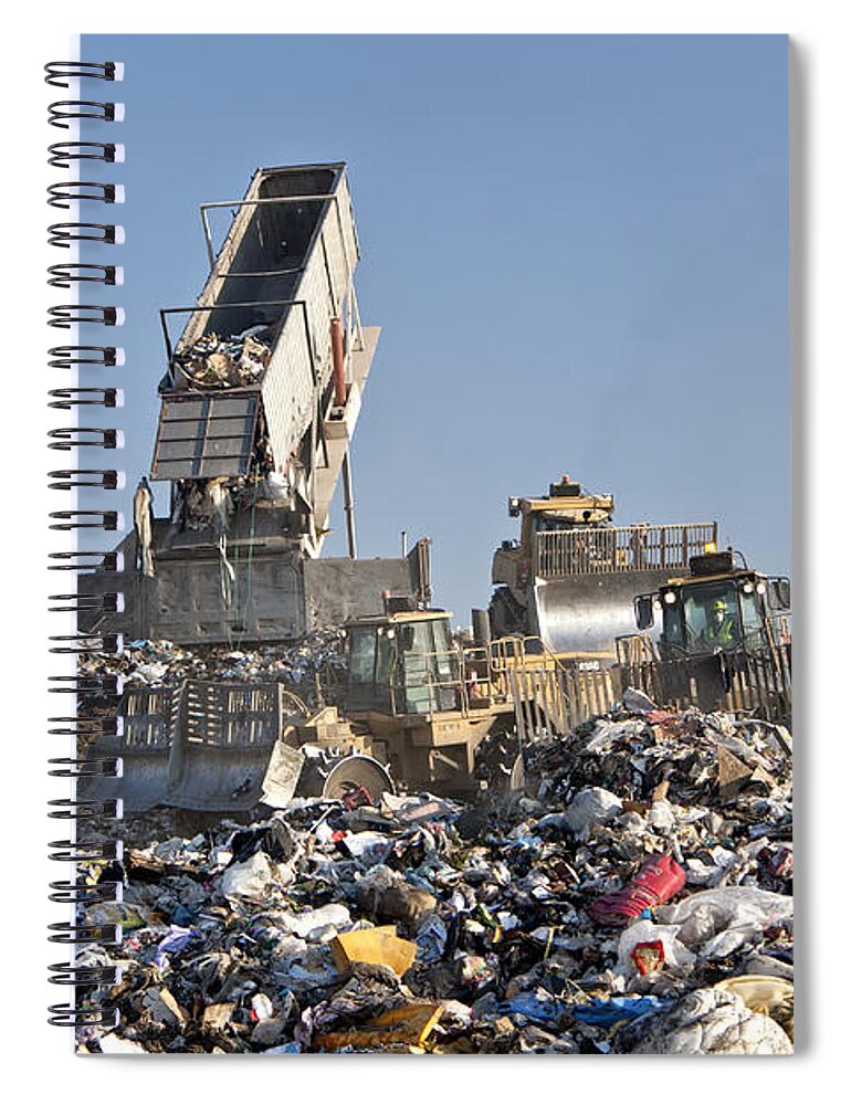 Sanitary Landfill Spiral Notebook featuring the photograph Tipper At Landfill by Inga Spence