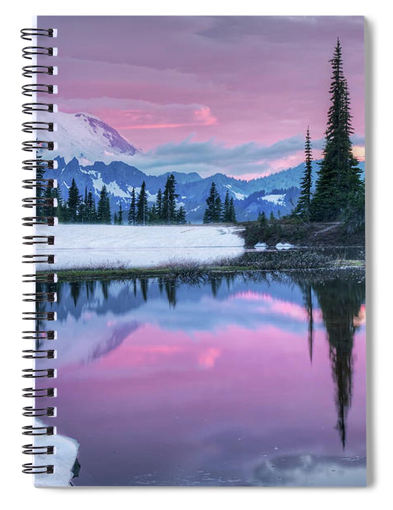 Mount Rainier Spiral Notebook featuring the photograph Tipsoo Melt by Judi Kubes