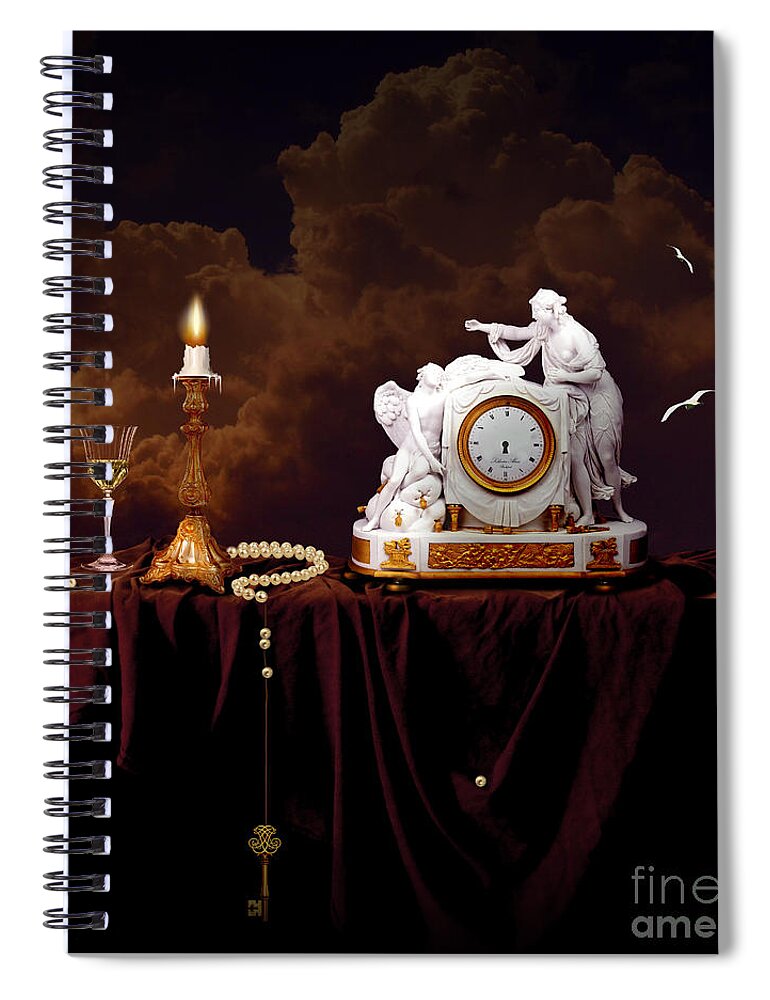 Angels Spiral Notebook featuring the digital art Tired Angels by Alexa Szlavics
