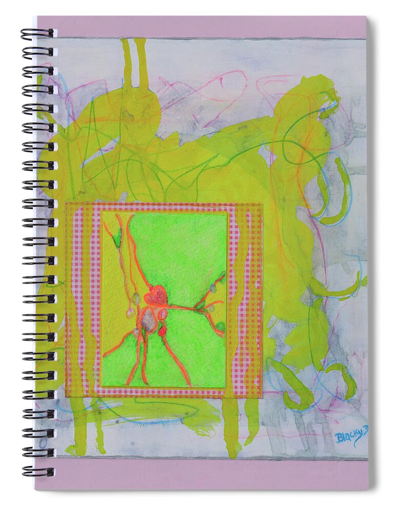 Abstract Spiral Notebook featuring the mixed media To Mother With Love by Donna Blackhall