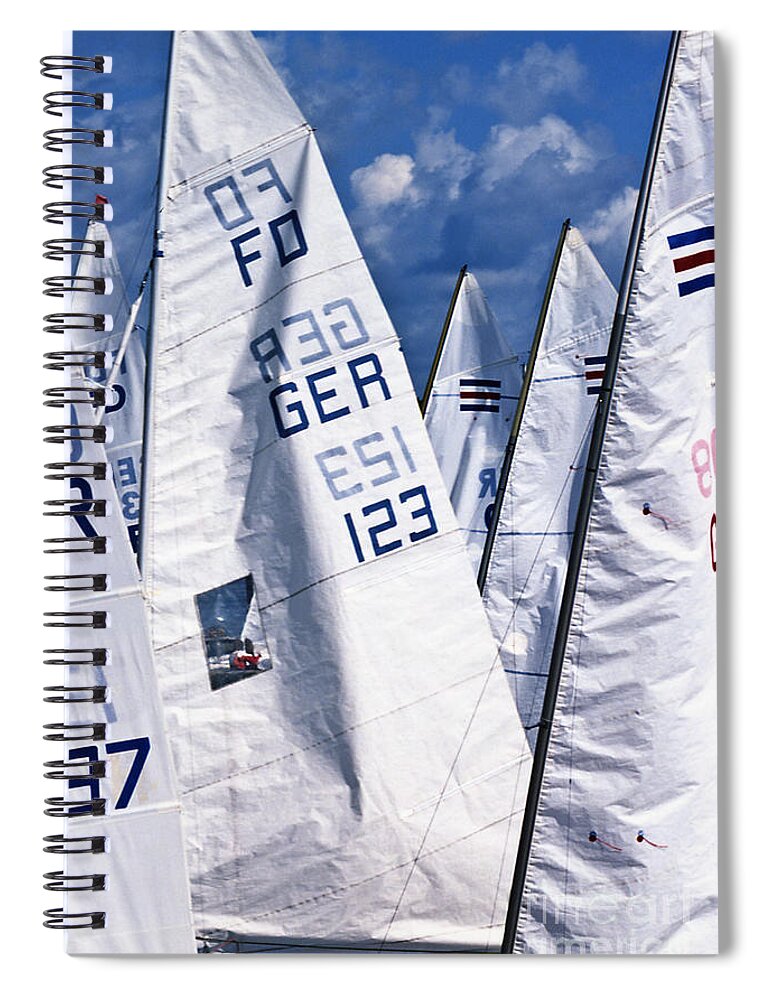 Sailboat Spiral Notebook featuring the photograph To Sea - To Sea by Heiko Koehrer-Wagner