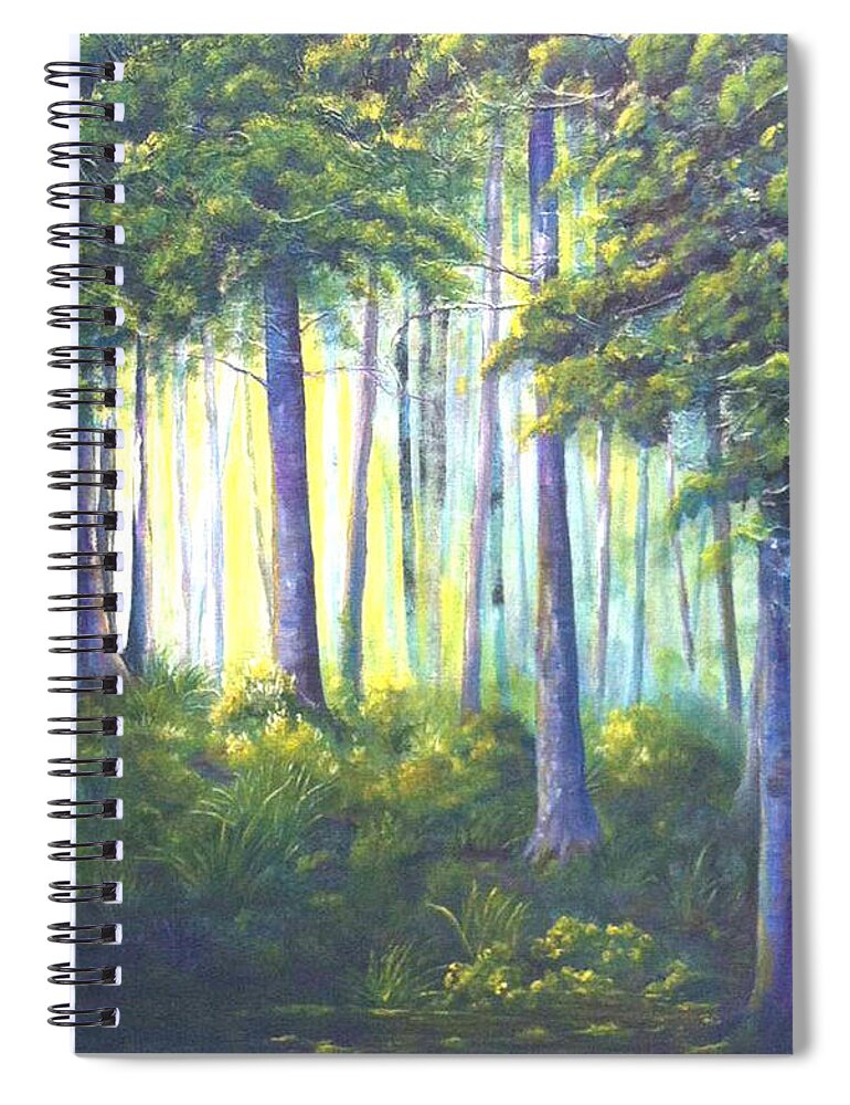 Trees Spiral Notebook featuring the painting To The Light by Teresa Fry