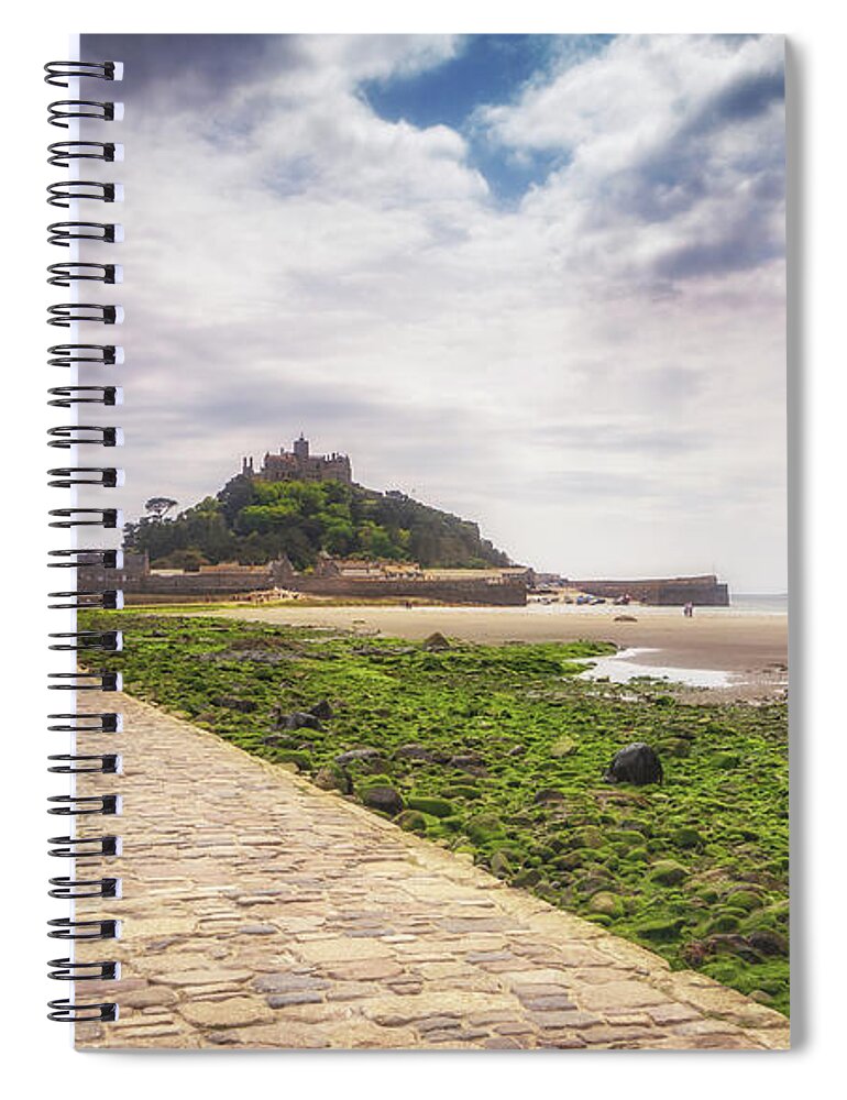 St Michael's Mount Spiral Notebook featuring the photograph To The Mount by Framing Places