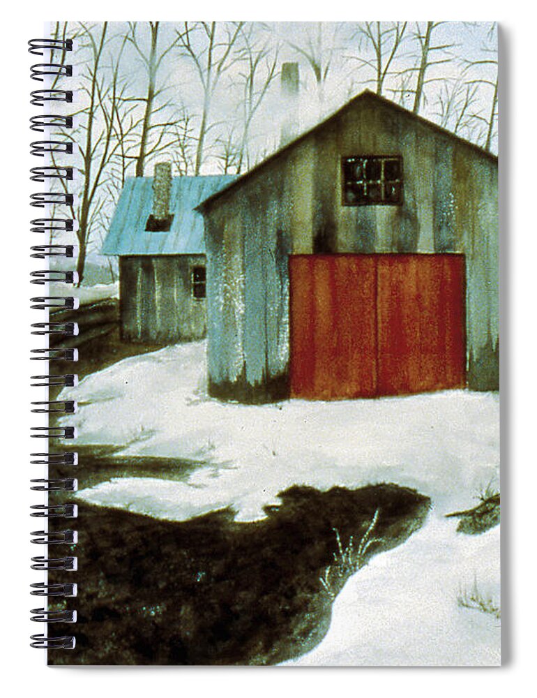 Karen Zuk Rosenblatt Art And Photography Spiral Notebook featuring the painting To the Sugar House by Karen Zuk Rosenblatt