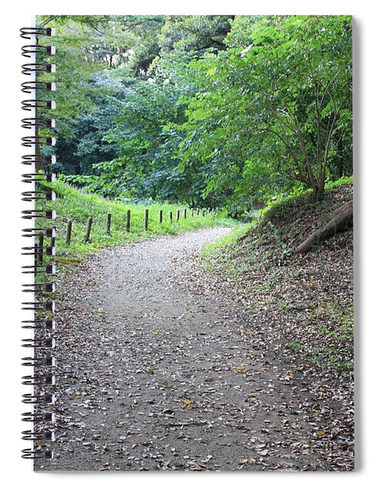 Path Spiral Notebook featuring the photograph Tokyo Park Path by Carol Groenen