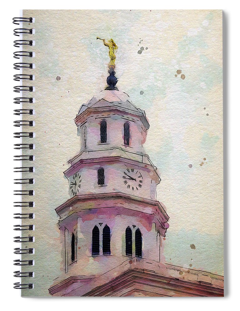 Temple Spiral Notebook featuring the painting Tollel Maja by Greg Collins