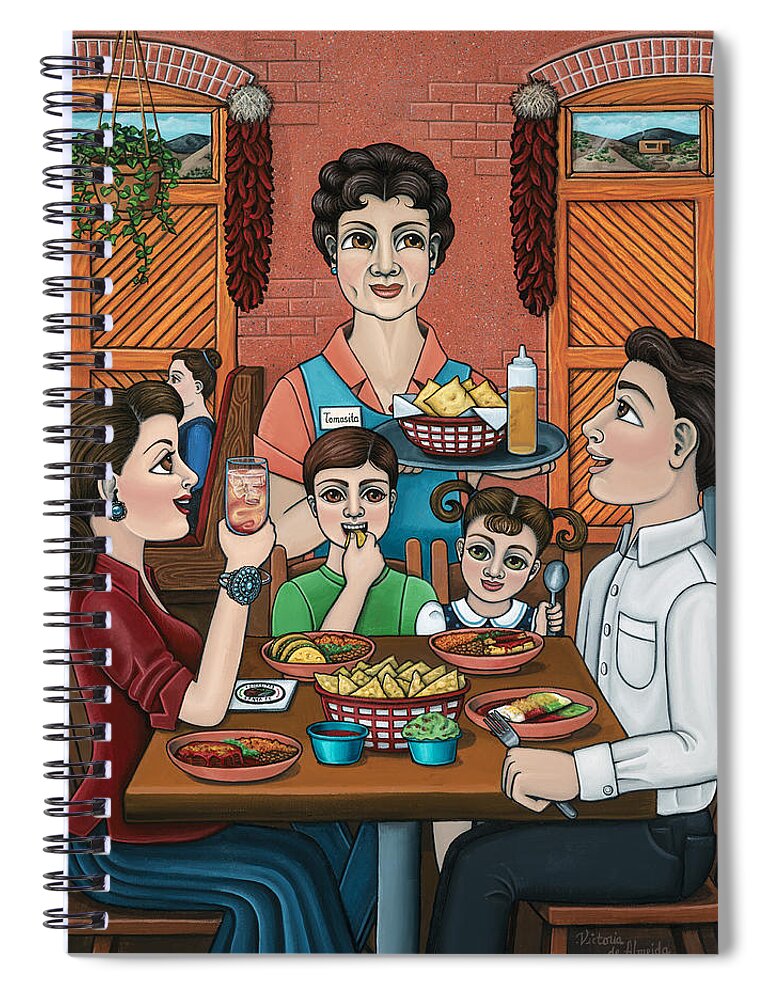 Tomasitas Spiral Notebook featuring the painting Tomasitas Restaurant by Victoria De Almeida