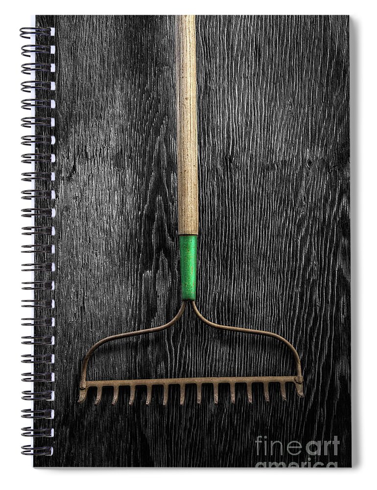 Art Spiral Notebook featuring the photograph Tools On Wood 9 on BW by YoPedro