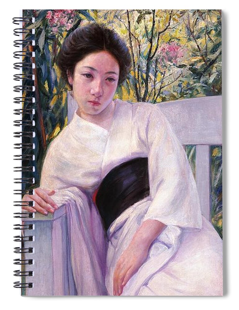 Okada Spiral Notebook featuring the painting Top Quality Art - Black Belt by Okada Saburosuke