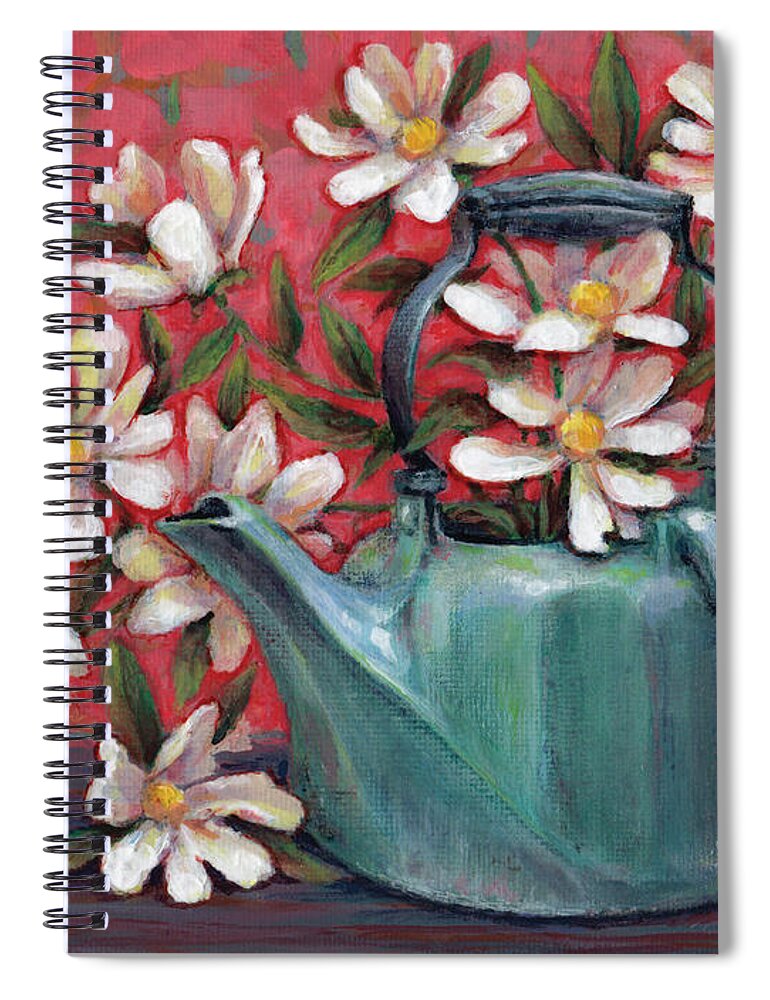 Still Life Spiral Notebook featuring the painting Topless with Daisies by Jane Bucci