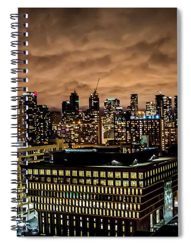 Toronto Spiral Notebook featuring the photograph Toronto Dusk by Sara Frank
