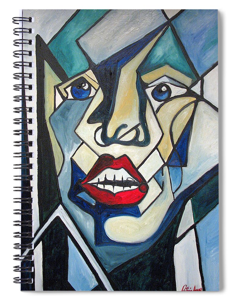 Abstract Spiral Notebook featuring the painting Tortured by Patricia Arroyo