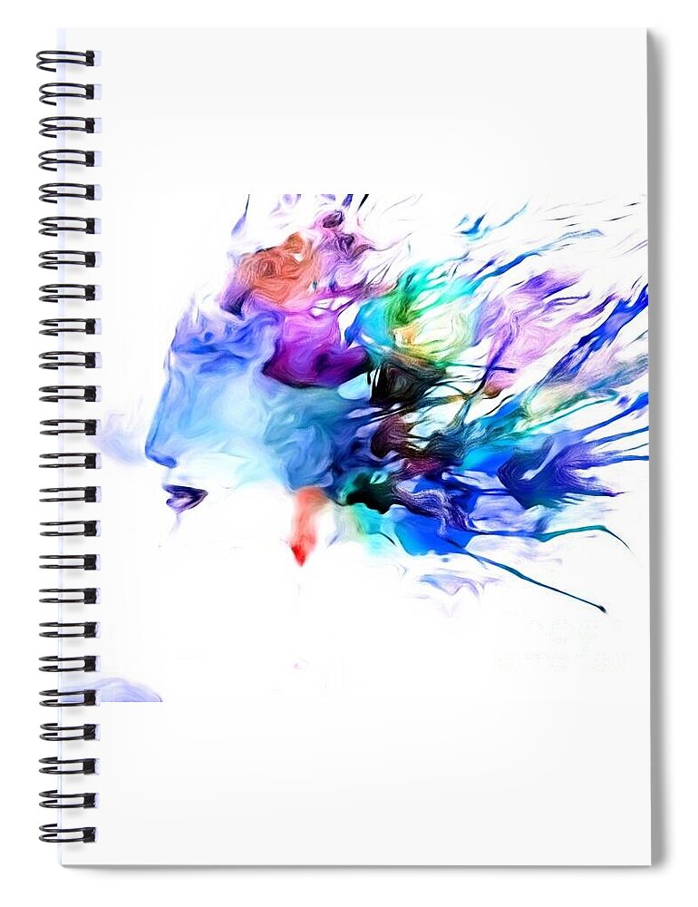 Abstract Spiral Notebook featuring the painting Tortured Ways by Denise Tomasura