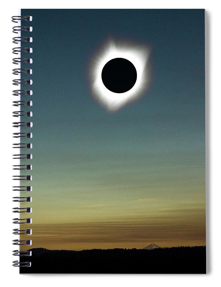 Eclipse Spiral Notebook featuring the photograph Totality by Morgan Wright