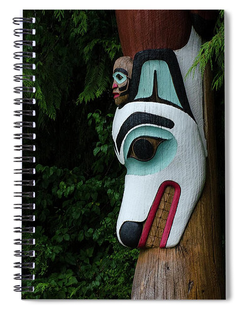 Totem Spiral Notebook featuring the photograph Totem Pole Alaska 1 by Bob Christopher