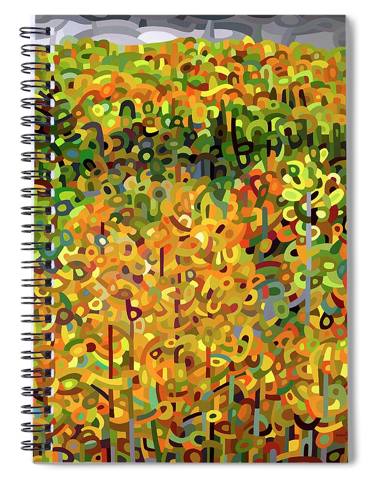 Fine Art Spiral Notebook featuring the painting Towards Autumn by Mandy Budan