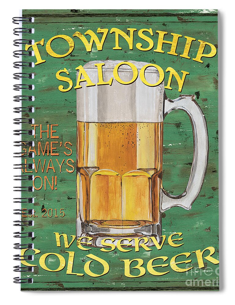 Beer Spiral Notebook featuring the painting Township Saloon by Debbie DeWitt