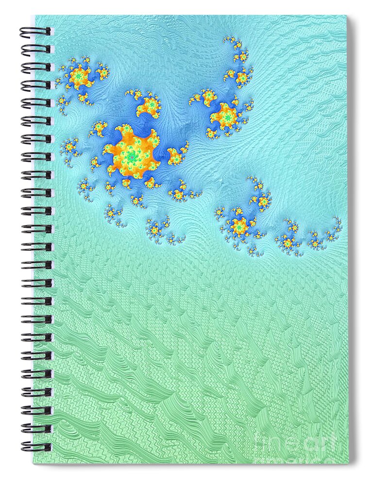 Fractal Spiral Notebook featuring the digital art Track the Hurricane by Steve Purnell