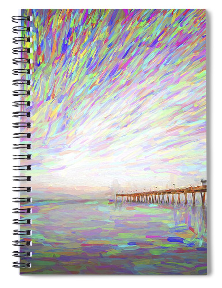 Amber Spiral Notebook featuring the digital art Tracking the Sky II by Jon Glaser