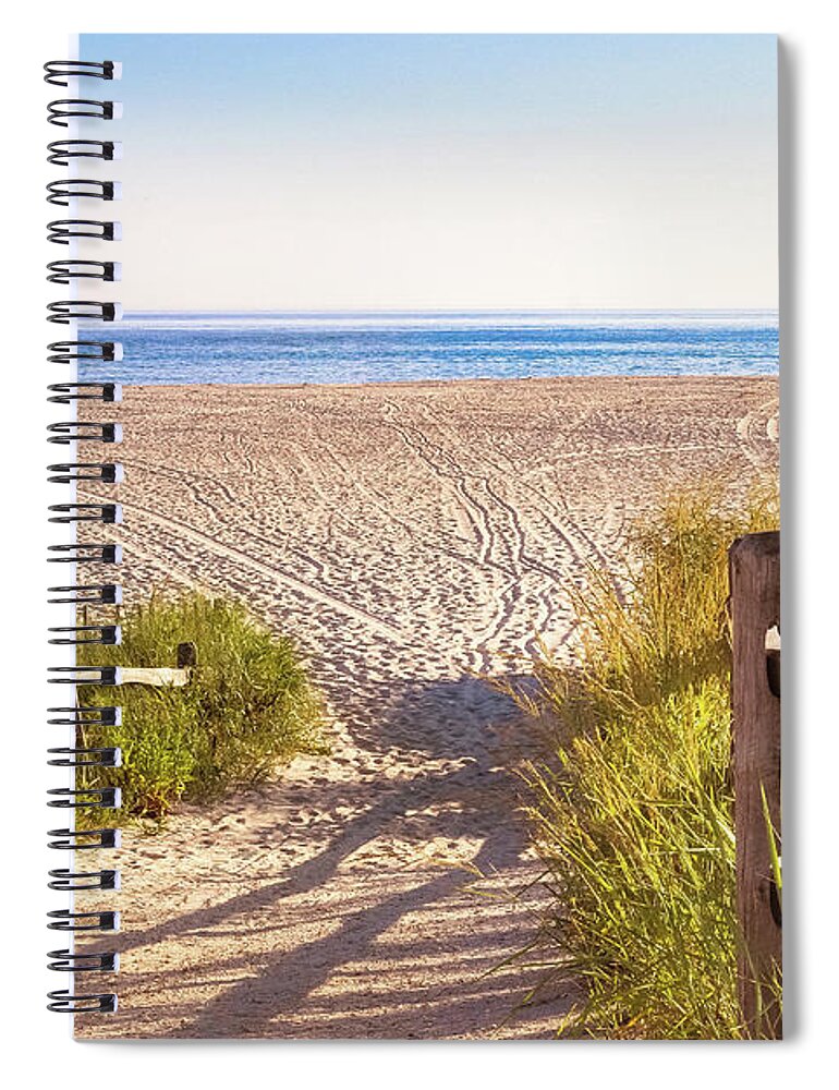 Beach Spiral Notebook featuring the photograph Tracks in the Sand - Cape May by Colleen Kammerer