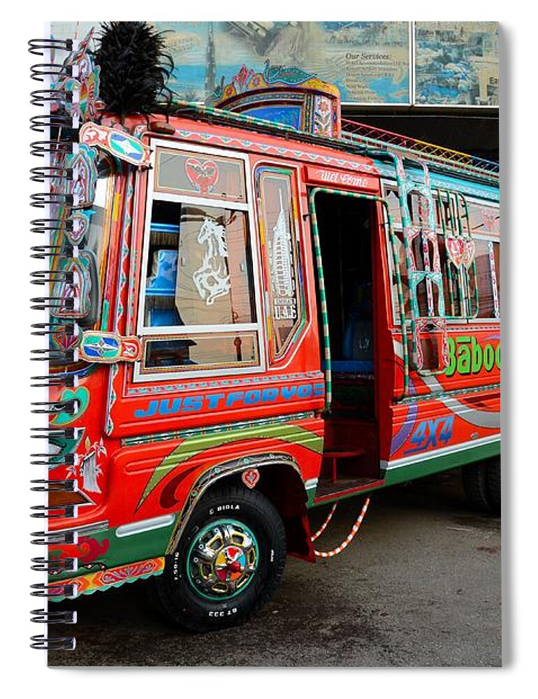 Bus Spiral Notebook featuring the photograph Traditionally decorated Pakistani bus art Karachi Pakistan by Imran Ahmed