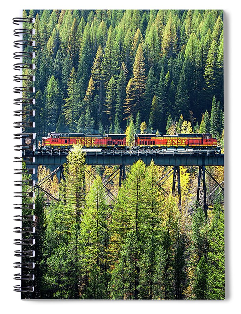 Locomotive Spiral Notebook featuring the photograph Train Coming Through by Todd Klassy