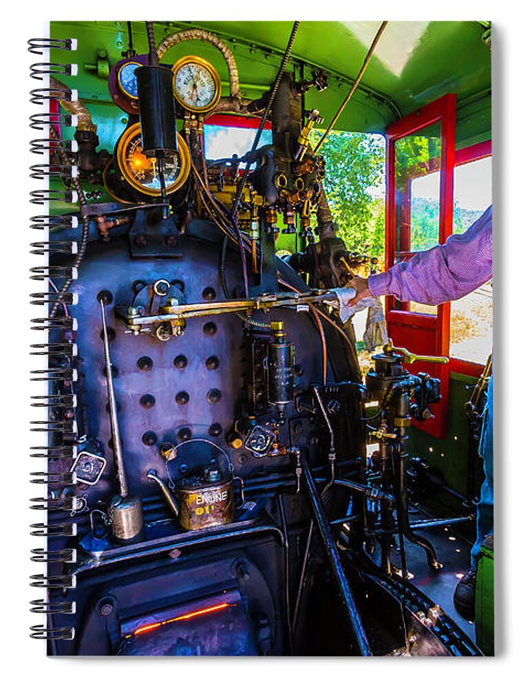 Jamestown Spiral Notebook featuring the photograph Train Engineer by Garry Gay