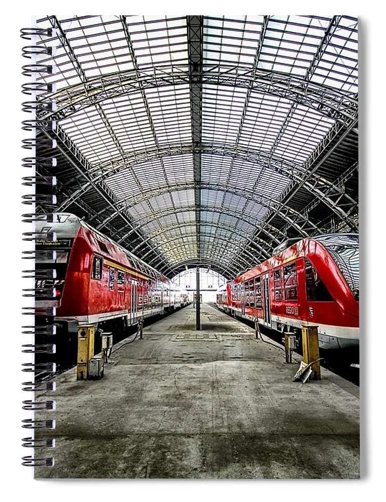 Train Station Spiral Notebook featuring the digital art Train Station by Maye Loeser