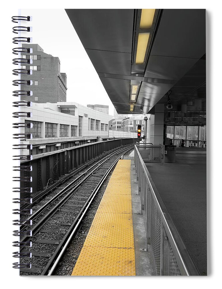 Metro Spiral Notebook featuring the photograph Train Tracks y1 by Carlos Diaz