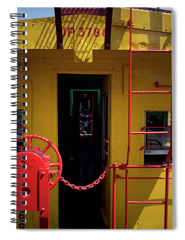 Caboose Spiral Notebook featuring the photograph Trains Caboose 3786 Union Pacific 02 by Thomas Woolworth