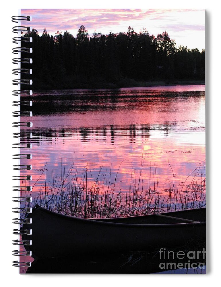 Alaska Spiral Notebook featuring the photograph Tranquil Canoe In Sunset by Anthony Trillo