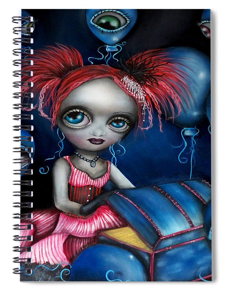 Surreal Spiral Notebook featuring the painting Tranquilatwist by Abril Andrade